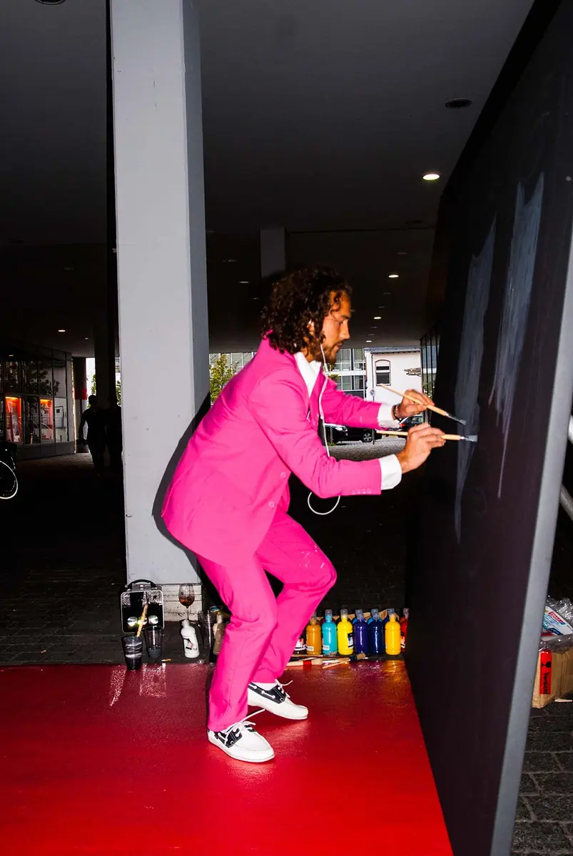 Live Painting Campari „Rote Nacht der Bars“, Bar „Mojitos“, Düsseldorf