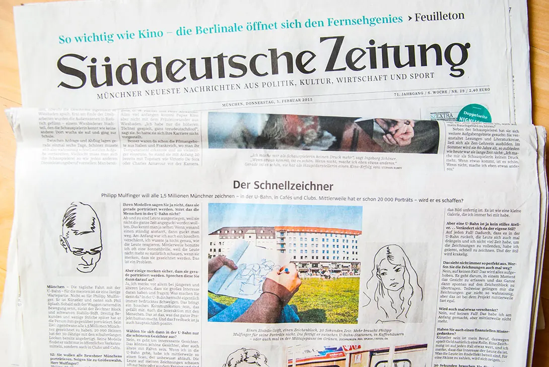 „Der Schnellzeichner“, Süddeutsche Zeitung